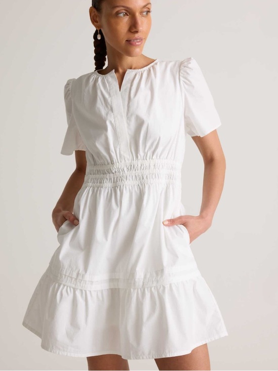 Quince Dresses & Skirts - Quince White Short Puff-Sleeve Mini Dress